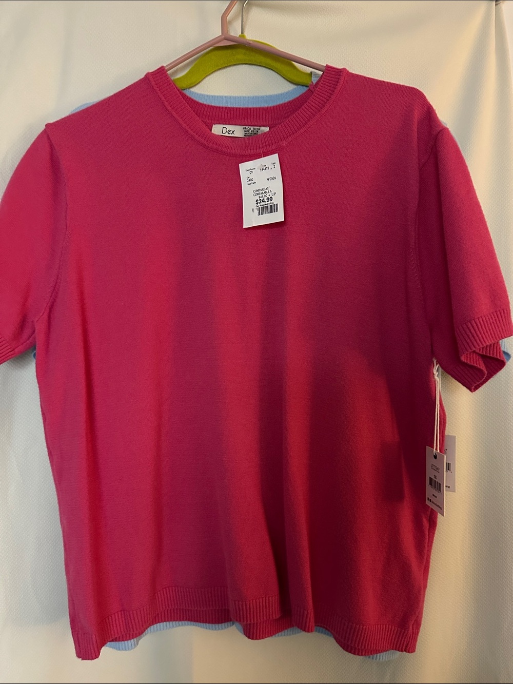 Dex Hot Pink Short-Sleeve Knit Top